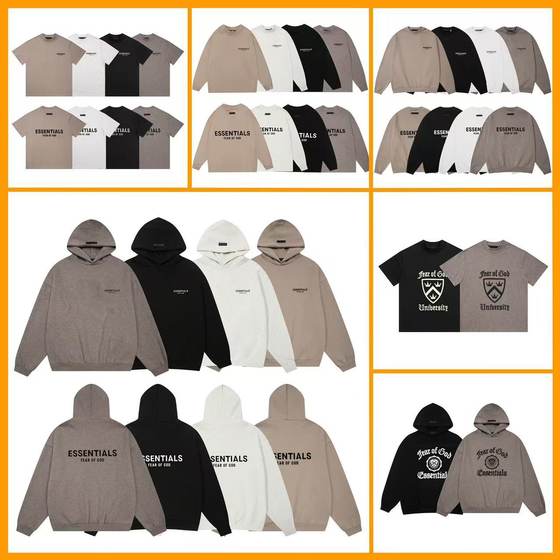 FOG ICON double line American high street fashion brand fleece-lined leisure couple autumn and winter heavy hooded sweater for men and women