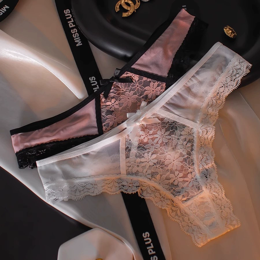 Женские кружевные трусики-стринги, one size (80–120 кг), 4 цвета