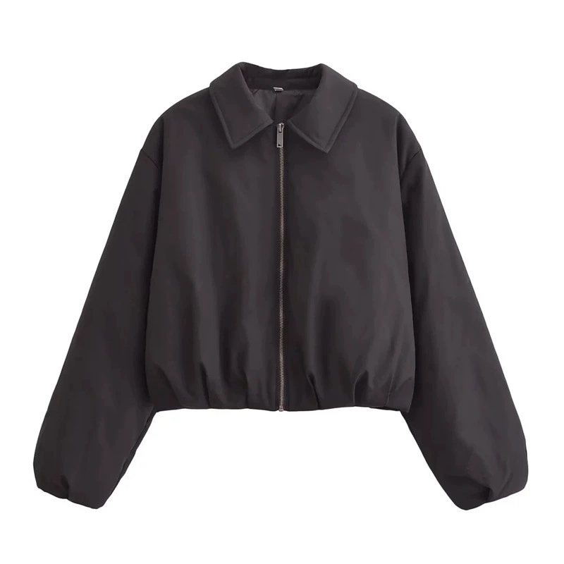 Короткий пуховик, зимний зип-пуб одежды cropped coat, европейский стиль, свободный крой