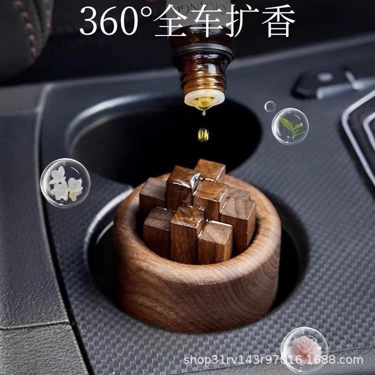 小さな薪の山ディフューザー木製小さな財宝の山クルミ色ディフューザー車のエッセンシャルオイル無火アロマテラピーホームデスクトップ装飾品|undefined