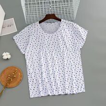 碎花女士短袖好看打底内穿夏季舒适轻便纯棉上衣t恤d舒适轻便老人