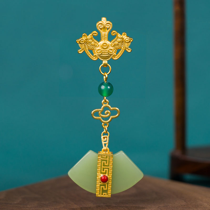100 만 레트로 민족 스타일 클래식 청삼 플랩 펜던트 골동품 하이 레벨 팰리스 한후 펜던트 쥬얼리 여성