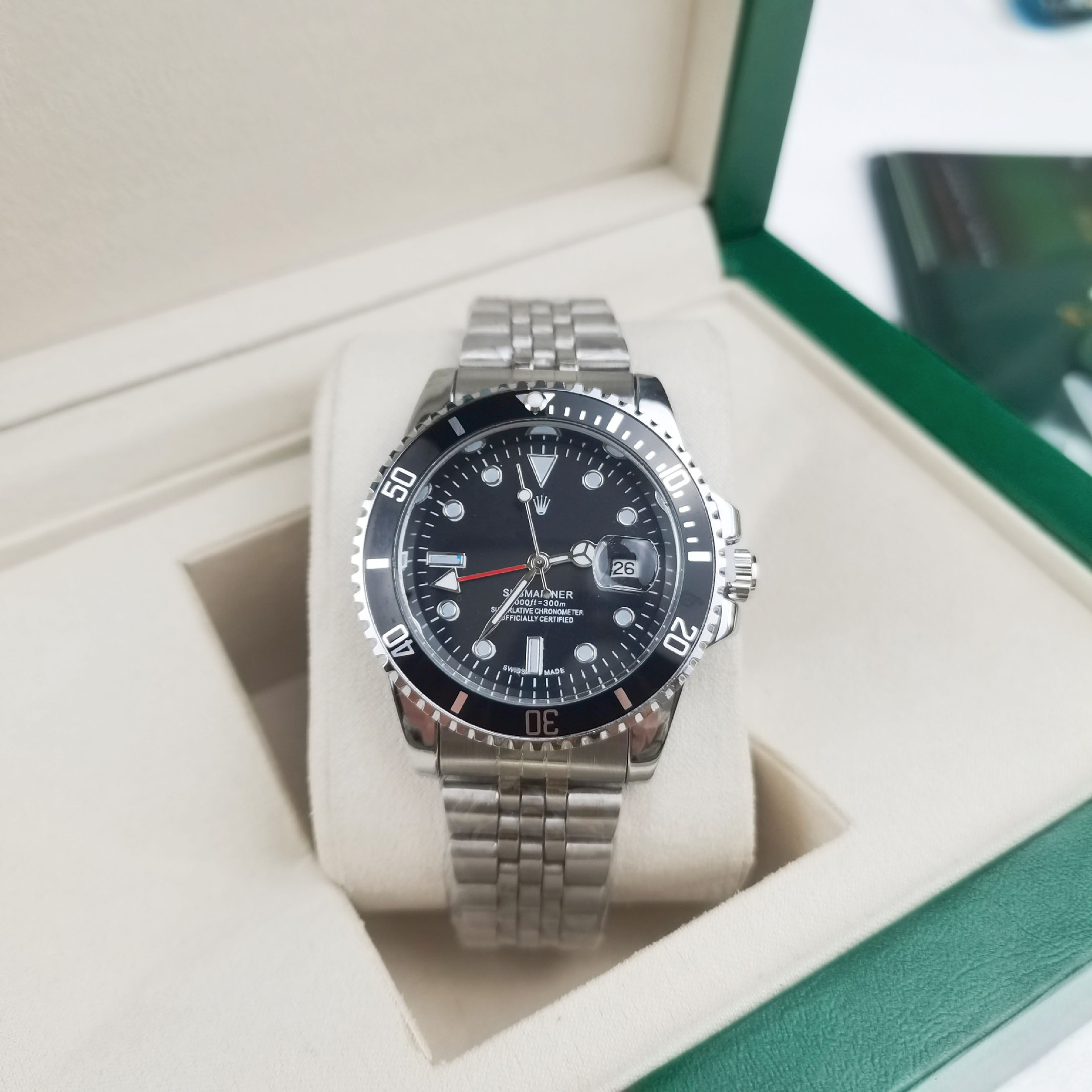 Four-needle water ghost five-bead silver strap black water ghost