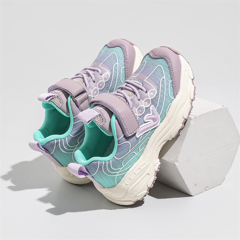 Forår og efterår nye børns åndbare mesh-overflade afslappede løbesko efterår pige daddy sko_voghion.com