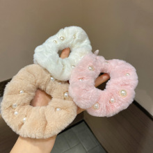 欧美饰品冬绒布钉珍珠大肠圈跨境货源女时尚百搭发圈女发饰套装