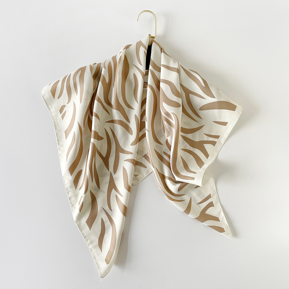 Large Silk Square Scarf For Women Animal Print Luxurious Hijab_voghion.com