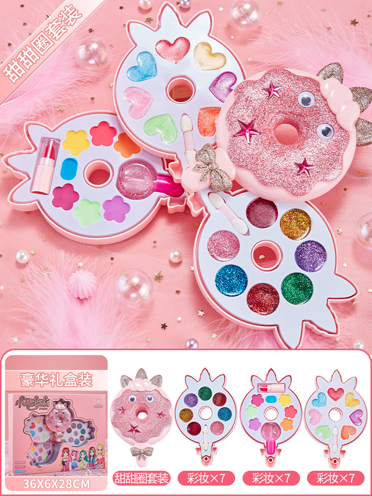 Cosméticos para niños al por mayor, caja de maquillaje no tóxica, aceite, lápiz labial, juguete, traje especial para niñas de 3-6 años, juego de casa 4-5