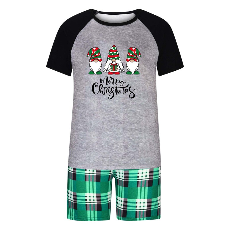 Transfronteriza europea y americana de verano de manga corta más tamaño homewear traje de padre-hijo pantalones cortos a cuadros de manga corta homewear traje casual