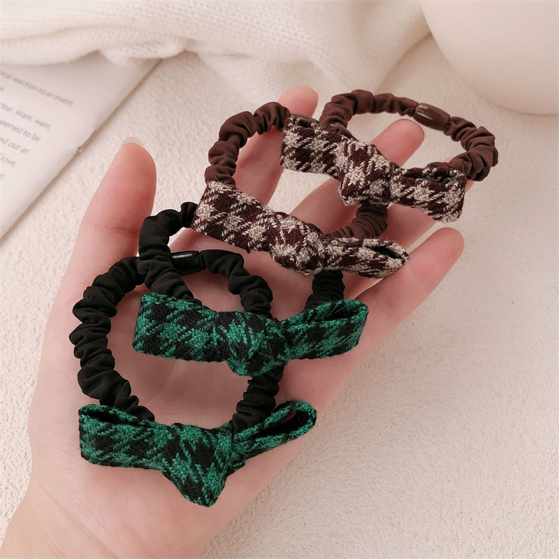 Nuevo arco de cuerda de cabeza de mil pájaros temperamento dulce de mujer anillo de cabello de intestino delgado atado cuerda de cabello de cola de caballo alta correa de correa