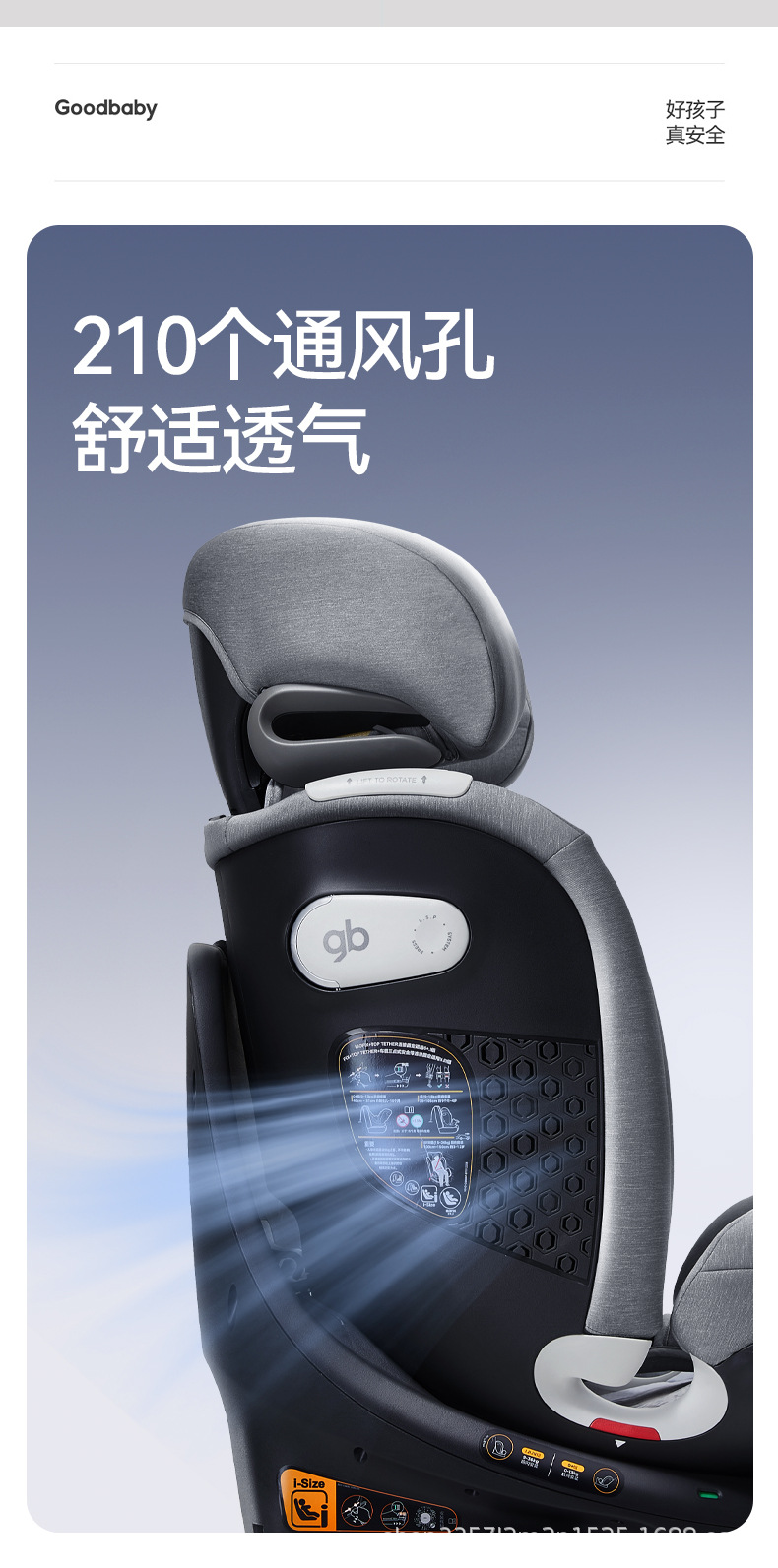 Gb Goodbaby Safety Cabin No. 1 Baby 8 Series High-Speed Kids 360 Rotating Car Safety Seat 0-12 Years Old