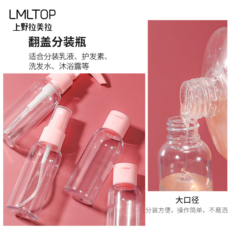 Juego de 6 botellas de viaje vacías LMLTOP de 50 ml, botella pulverizadora, práctica botella dispensadora de cosméticos SY1064
