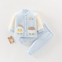 婴儿冬装衣服套装男女宝宝棉服夹棉加厚加绒分体两件套秋冬季外穿