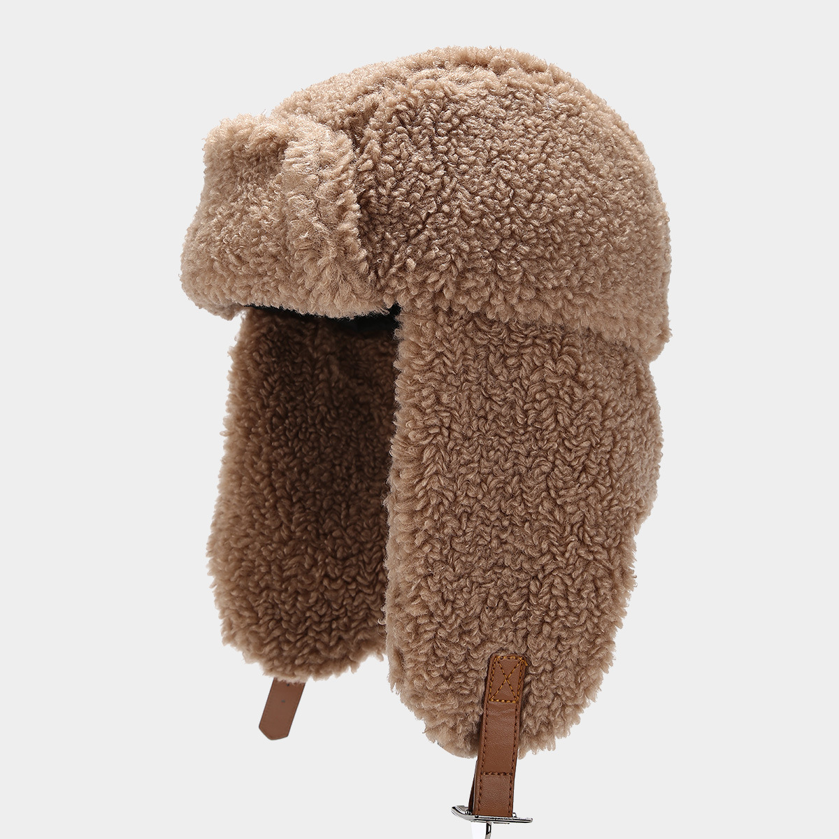 Gorra de cordero de invierno, sombrero Leifeng, tablero de marea para mujer, protector para los oídos a prueba de frío, gorro de esquí cálido para exteriores del noreste engrosado