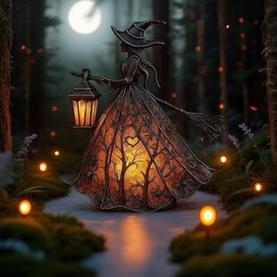�羳Halloween Witch LampŮ�ן��f�}�����Ô[��Ů������̨�b�Ʒ
