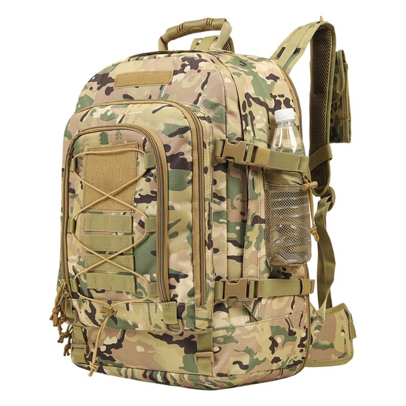 Mochila táctica para deportes al aire libre, montañismo, para hombre, expandible, 60L, gran capacidad, tipo canguro, transpirable, ligera, para cross-country