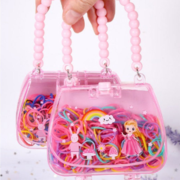 Cute fuchsia disposable children's hair rope