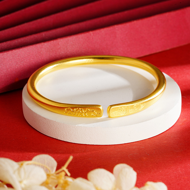 Pulsera de oro de arena vietnamita para damas, paz y alegría durante mucho tiempo, apertura, pulsera de método antiguo, joyería de anillo de aleación de latón