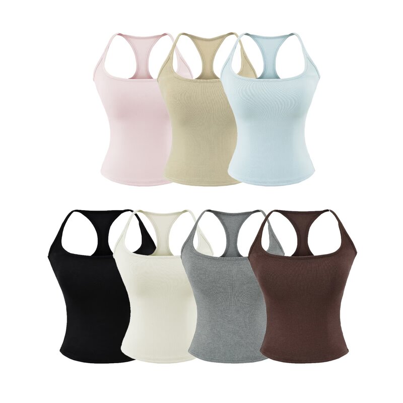 Hot Girl Off-Shoulder Camisole for Women 2026 Summer New American Style Sexy Backless Halter Top with Built-In Bra Pads