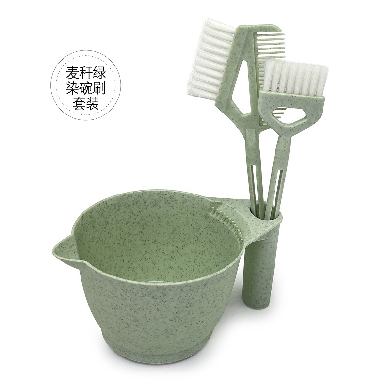 Tazo de teñido de cabello conjunto de cepillo de aceite de cuidado de cabello para peluquería para salón de peluquería para paja de trigo ecológica pasta de teñido tazón