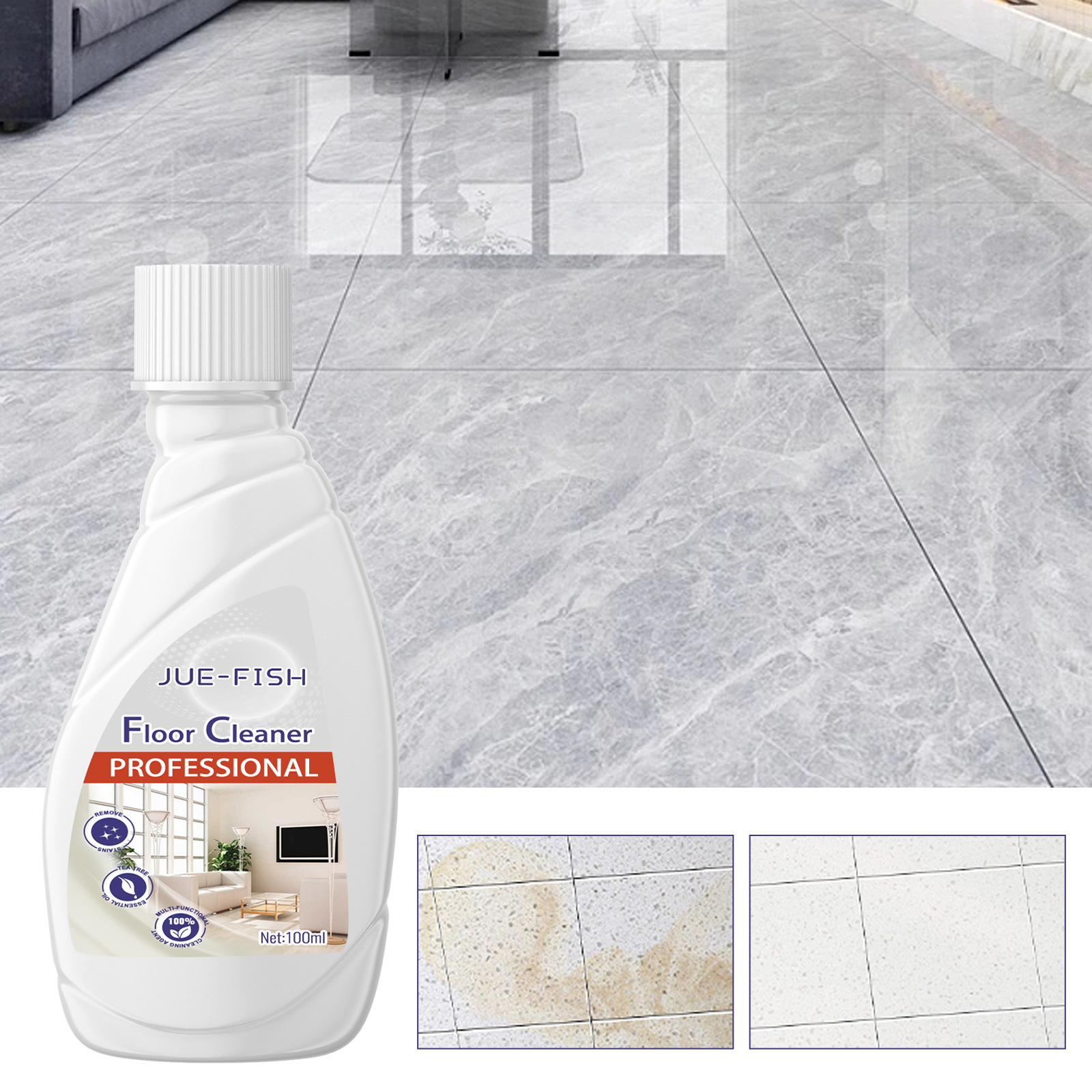 Jue-Fish Floor cleaning liquid Homeskin floor tiles to maintain cleaning, dirt, decontamination, and bright fragrance 2