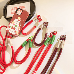 學生ins純色編織繩手機掛繩斜跨鏈通用手機殼新款diy背帶式腕帶繩