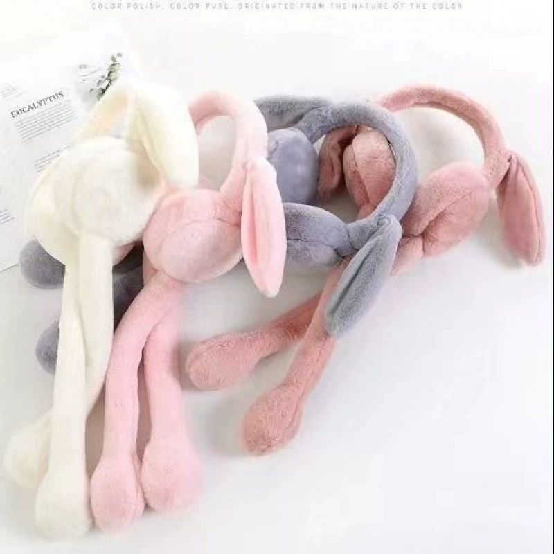 cartoon keep warm plush air bag for elementary school students, headphones, internet celebrity, ear protection, Korean style