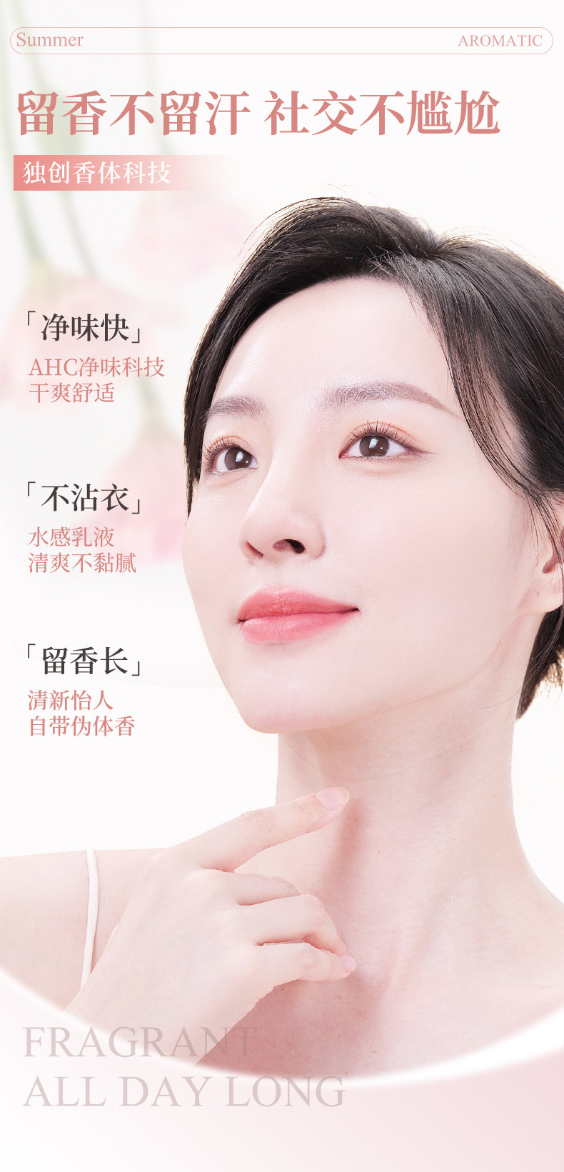 NOVO Refreshing Roll-on Body Lotion leaves a long-lasting fragrance, removes odors and stops sweating under the armpits, suitable for both men and women Specification drawing