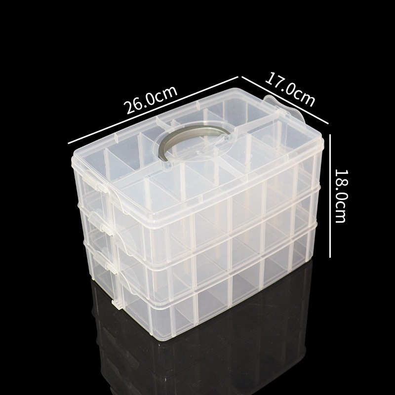 3層ボックス取り外し可能なppプラスチック収納ボックス子供のおもちゃの部品収納ボックス薬物薬品ポータブル収納ボックス|undefined
