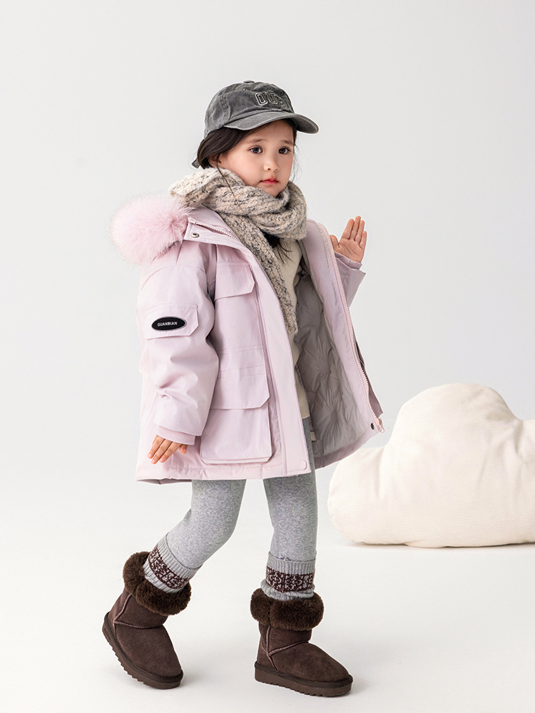 [en stock] chaqueta de invierno de niñas 2025, nuevo estilo de invierno para niños, ropa de algodón caliente y gruesa, hielo frío