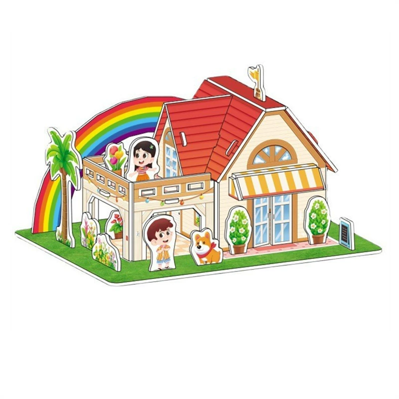 Three dimensional brainteaser, toy, house, interactive constructor, DIY, in 3d format, family style, Birthday gift
