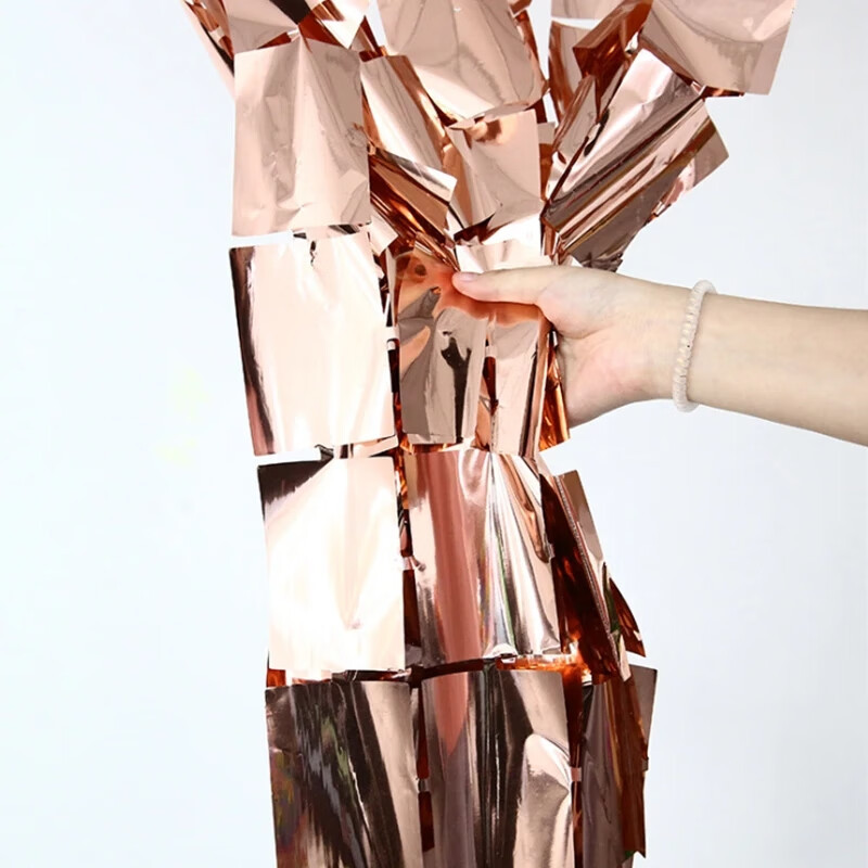 Decoración de bordillo cortina de seda de lluvia fiesta de cumpleaños boda fondo pared decoración de diseño brillante cuadrado cortina de seda de lluvia bordillo