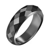 Magnetic glossy black fashionable ring, on index finger