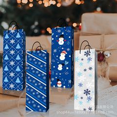 HJ005アマゾンクリスマス雪サンタクロース雪だるまパーティーシャンパンワイン手提げギフトボックス