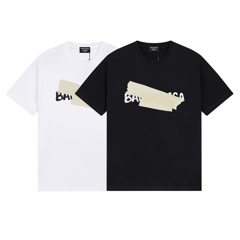 パリハイバージョンBファミリーTシャツ25s春夏新作ヘビーコットンラウンドネック半袖Tカジュアル万能男女同型