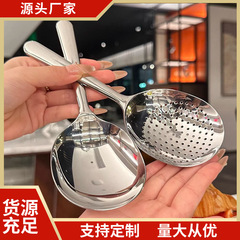 不锈钢分餐勺短柄网红公用勺家用漏勺创意分菜勺厨具大头饭勺汤勺