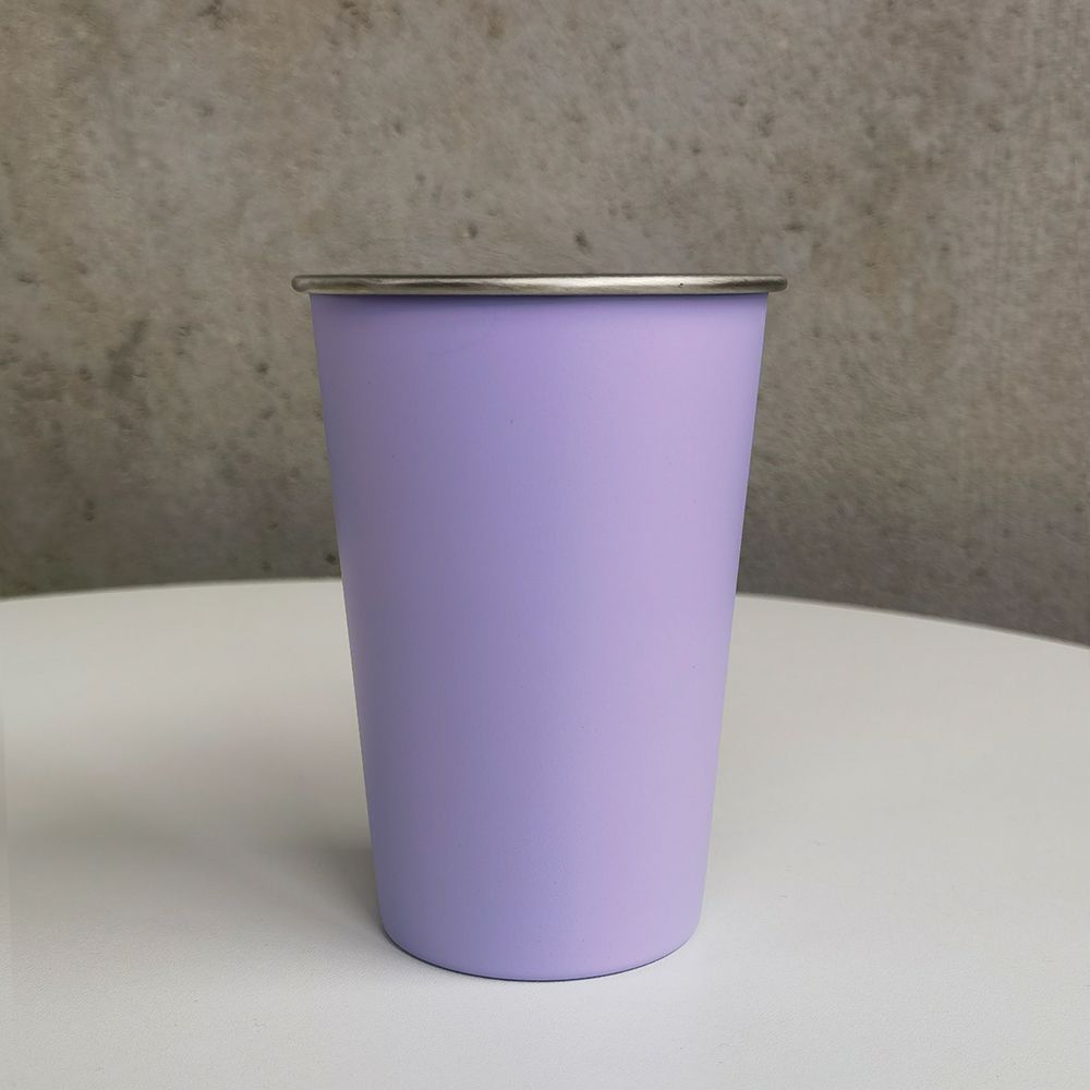 Taza de camping púrpura esmerilado