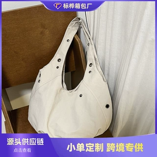 跨境2026新款韩版休闲手提包包大容量慵懒风尼龙布女包单肩托特包