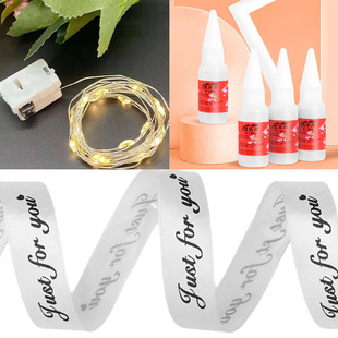 Hollow photo frame decoration accessories Glue ribbon luminous star light led Firefly light eternal flower display frame