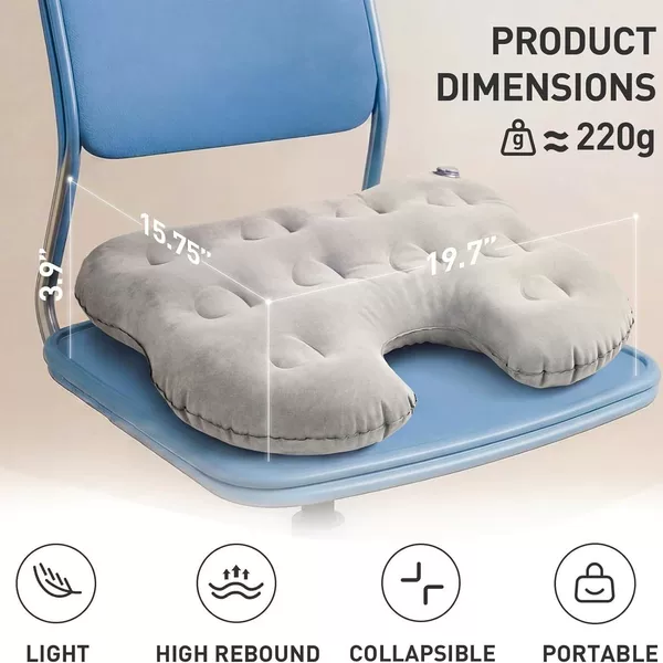 Portable Inflatable Seat Cushion with Thickened Design to Relieve Pressure from Prolonged Sitting, Suitable for Outdoor Performances, Height-Increasing Pad, Lightweight and Easy to Store
