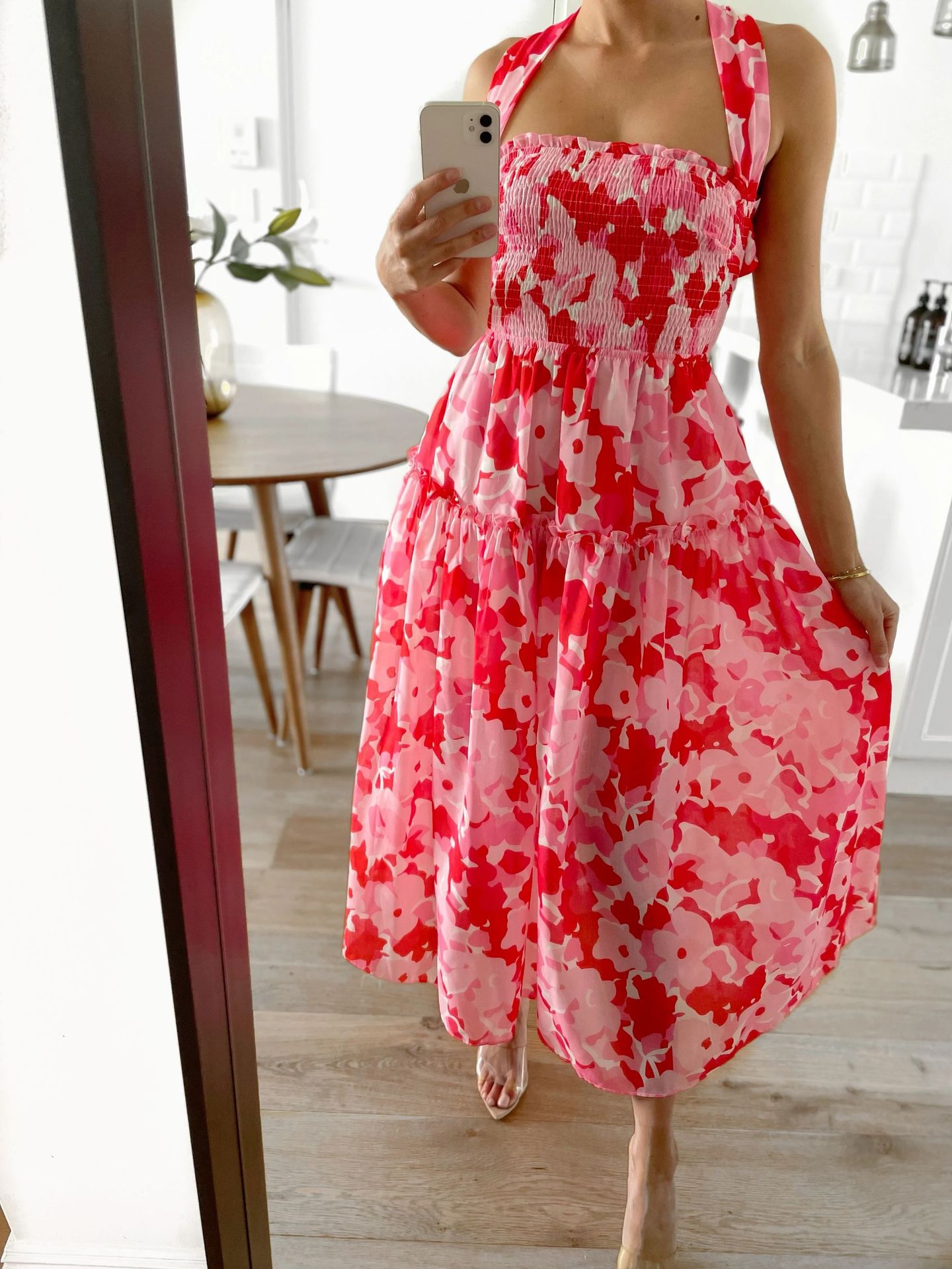 Spring Summer Pleated Strap Dress Casual Vacation Stringy Selvedge Dress