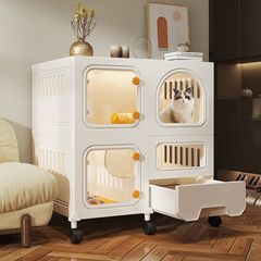 家庭用猫ハウス、猫トイレ、トイレ一体型家庭用屋内小型猫ヴィラ、子猫ケージ、猫ハウス