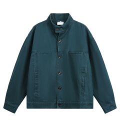 日系复古阿美咔叽水洗做旧工装夹克男女宽松vintage休闲立领外套