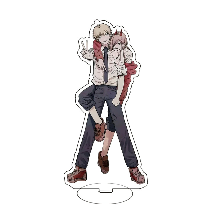 Double-layer Acrylic Stand Chainsaw Man 15 cm, character duo designs, multi-model display