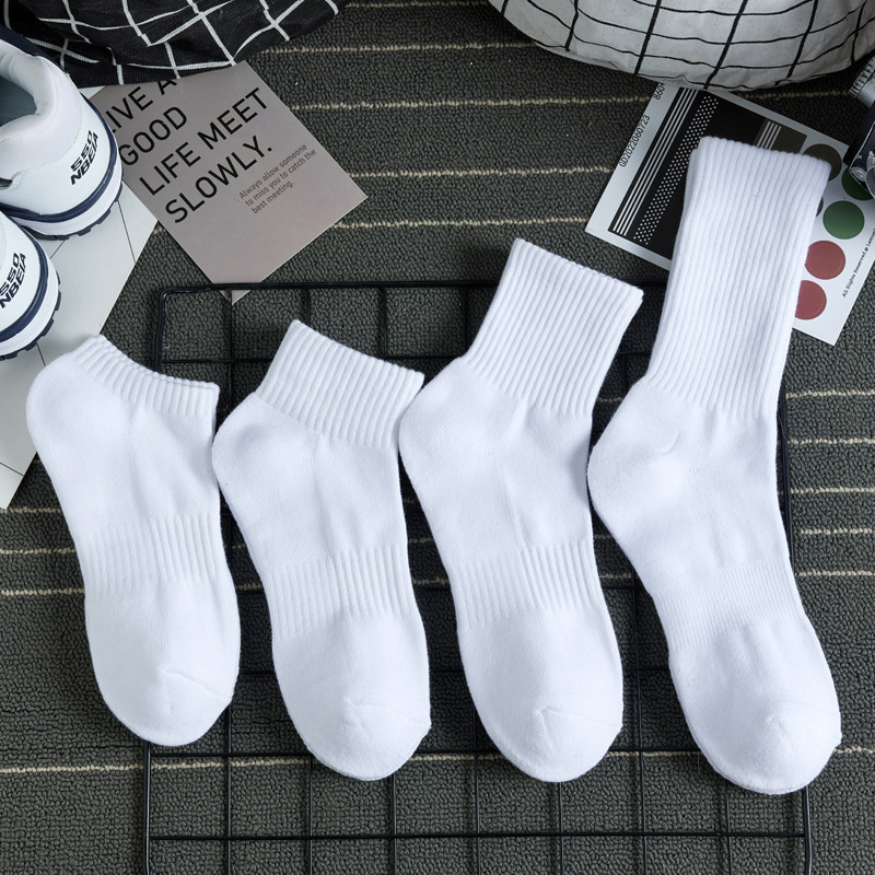 Men's Winter Thickened White Mid-Calf Socks Made of Pure Cotton Yarn with Towel Bottom, Sweat-Absorbent and Odor-Resistant, Men's Sports Long Socks Men's Winter Thickened White Mid-Calf Socks Made of Pure Cotton Yarn with Towel Bottom, Sweat-Absorbent and Odor-Resistant, Men's Sports Long Socks