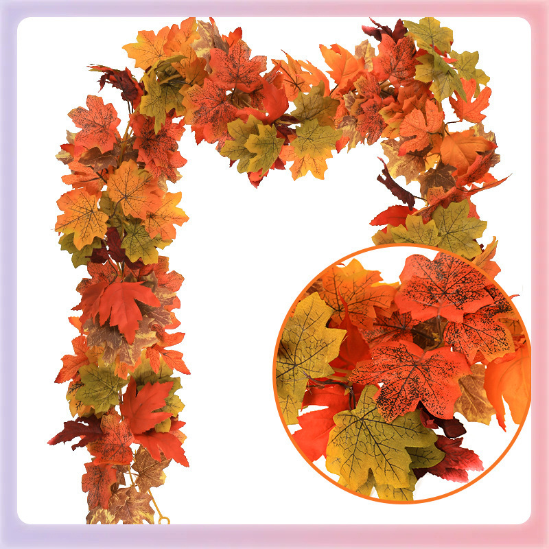 Autumn scenic area decoration artificial green maple leaves…