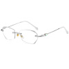 The new cut -edge starlight, light -flashing diamond anti -blue light old flower mirror Douyin same lady old flowers mirrorless glasses