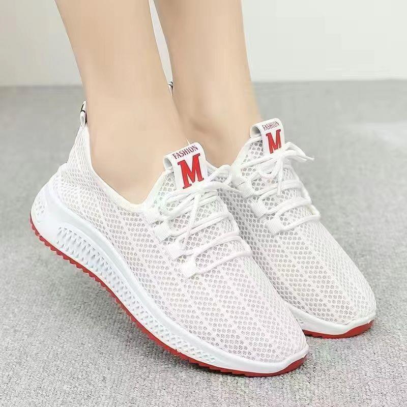 Spring and Summer Cut Out Mesh Shoes, Old Beijing Cloth Shoes, Women's Shoes, Flats Shoes, Casual Mesh Sports Shoes, Women's Soft-Soled Mother's Shoes