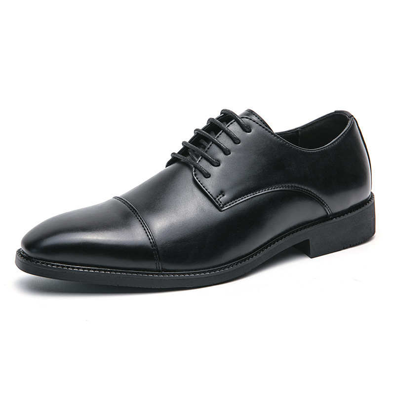 Zapatos de hombre de tamaño grande transfronterizo 2025 primavera y otoño zapatos de cuero de negocios para hombres de tamaño 48 zapatos casuales británicos puntiagudos para novio y padrino
