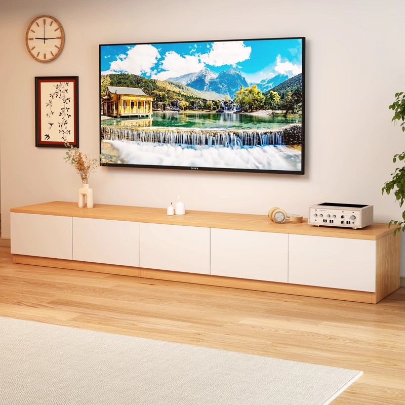 Gabinete de televisión de viento de madera sala de estar doméstica 2025 nuevo armario de almacenamiento en un pequeño gabinete de televisión de piso