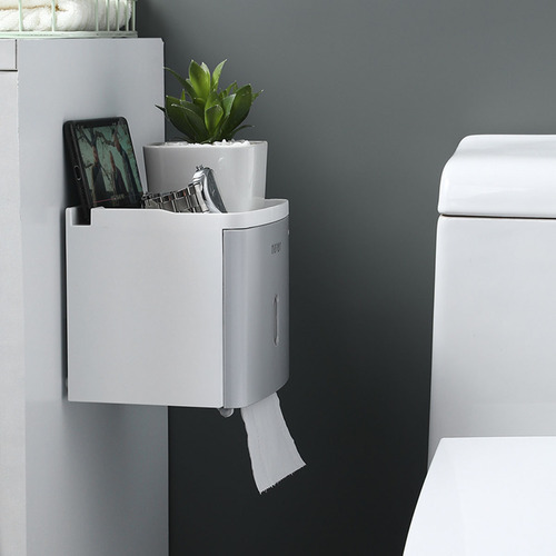 Toilet paper box bathroom tissue box toilet paper storage rack toilet home punch-free creative waterproof paper roll
